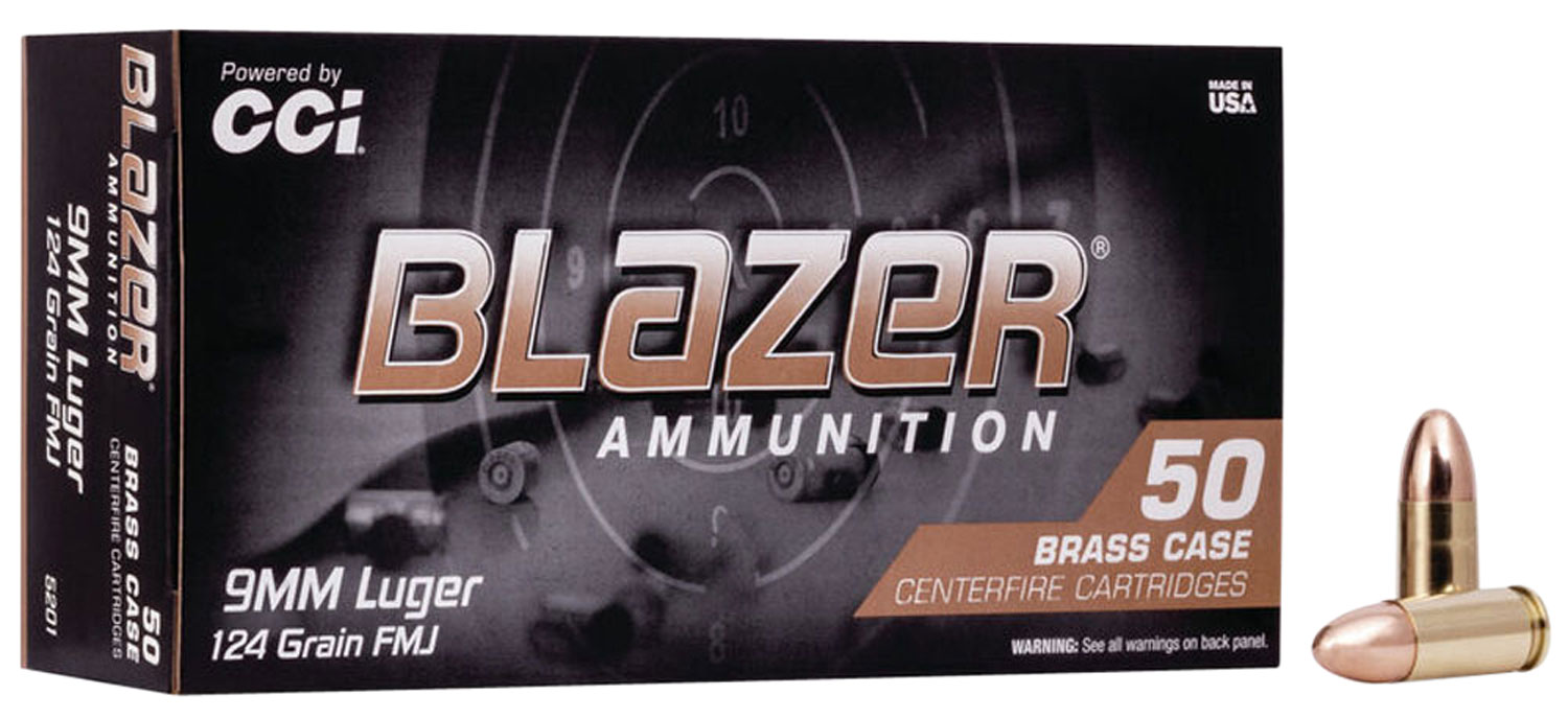 CCI Blazer 9mm Luger 124 Grain FMJ 50 rounds