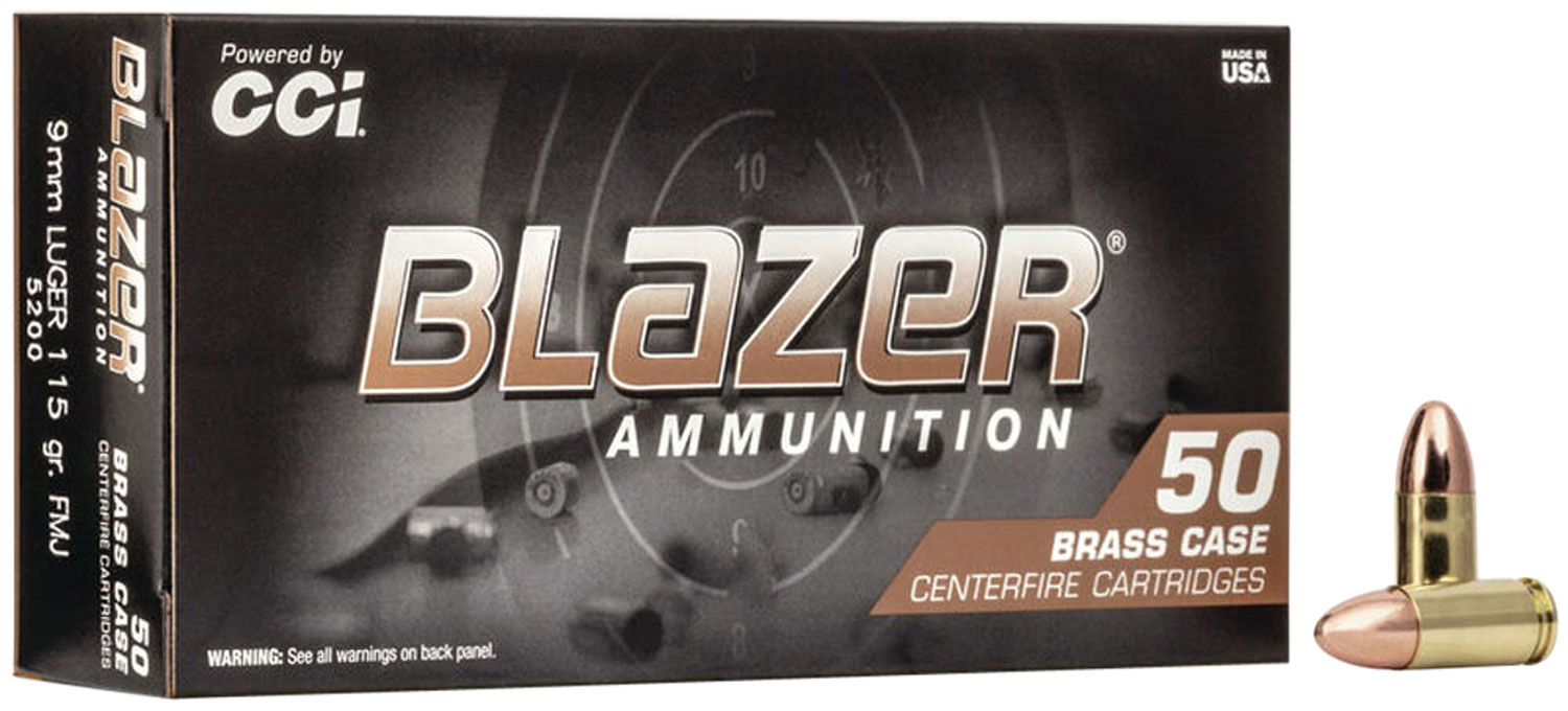 CCI Blazer 9mm Luger 115 Grain FMJ 50 rounds