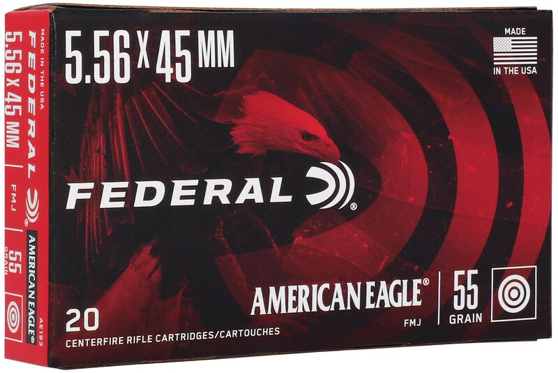 Federal American Eagle 5.56x45mm FMJ Brass 20 Rounds