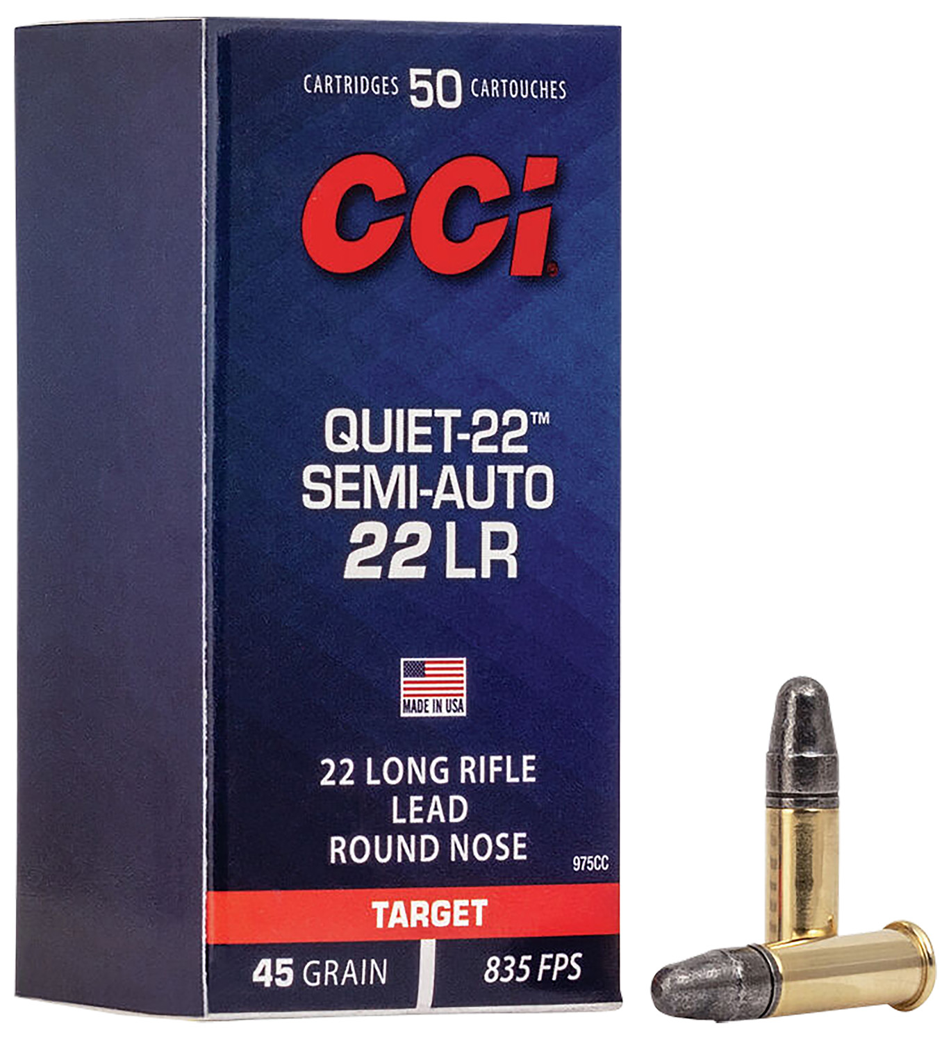 CCI Quiet-22 22LR 45 Grain Lead Round Nose 50 Rounds
