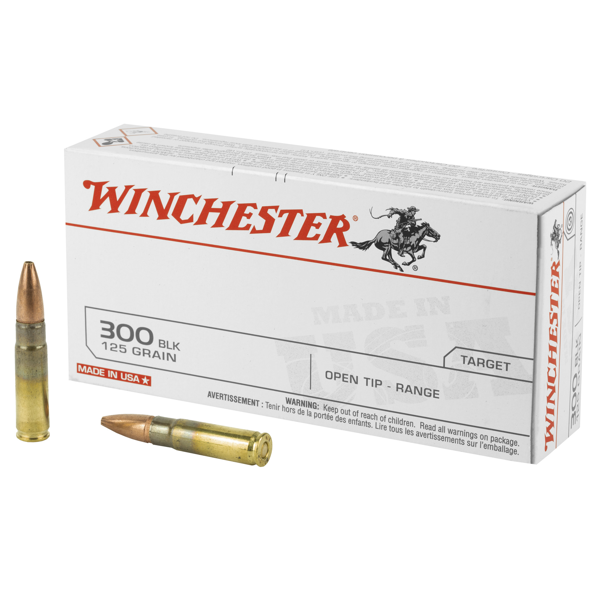 Winchester USA 300 Blackout Brass OTR 125 Grain 20 Rounds