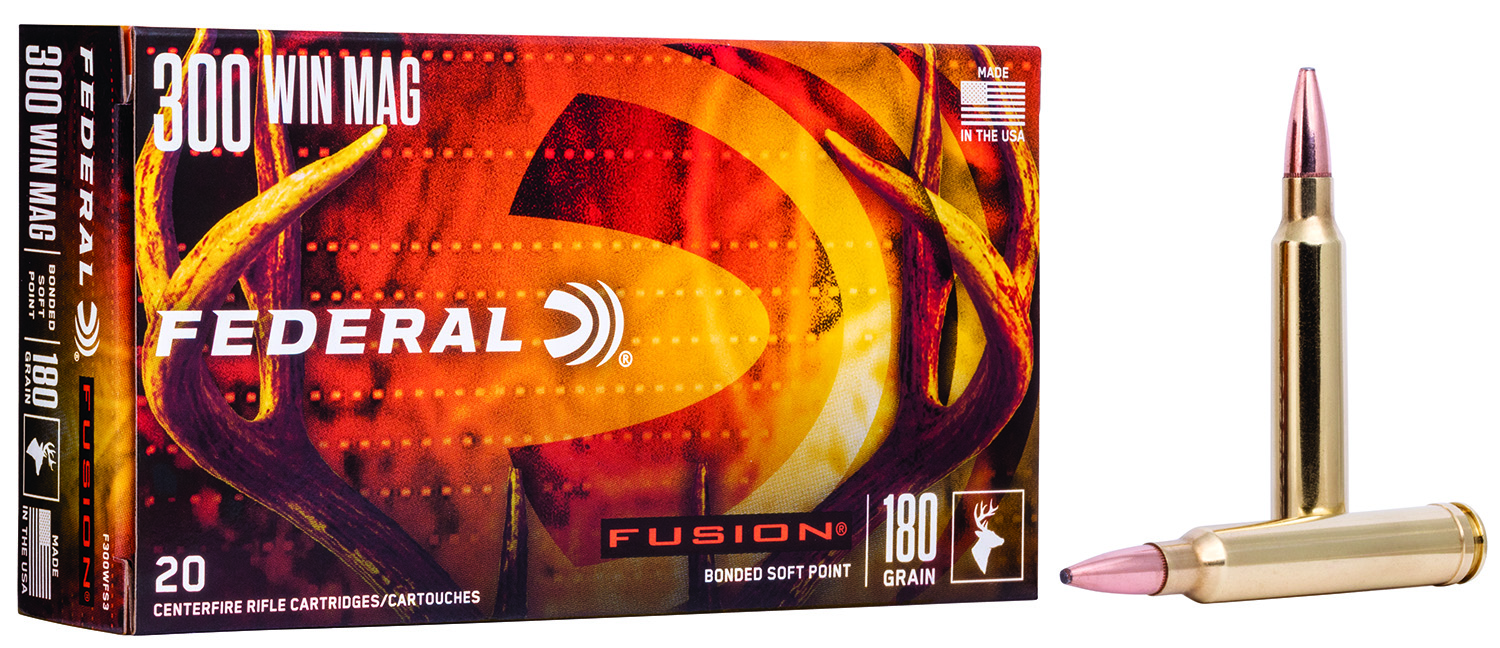 Federal Fusion 300 Win Mag Brass Fusion Soft Point 180 Grain 20 Rounds
