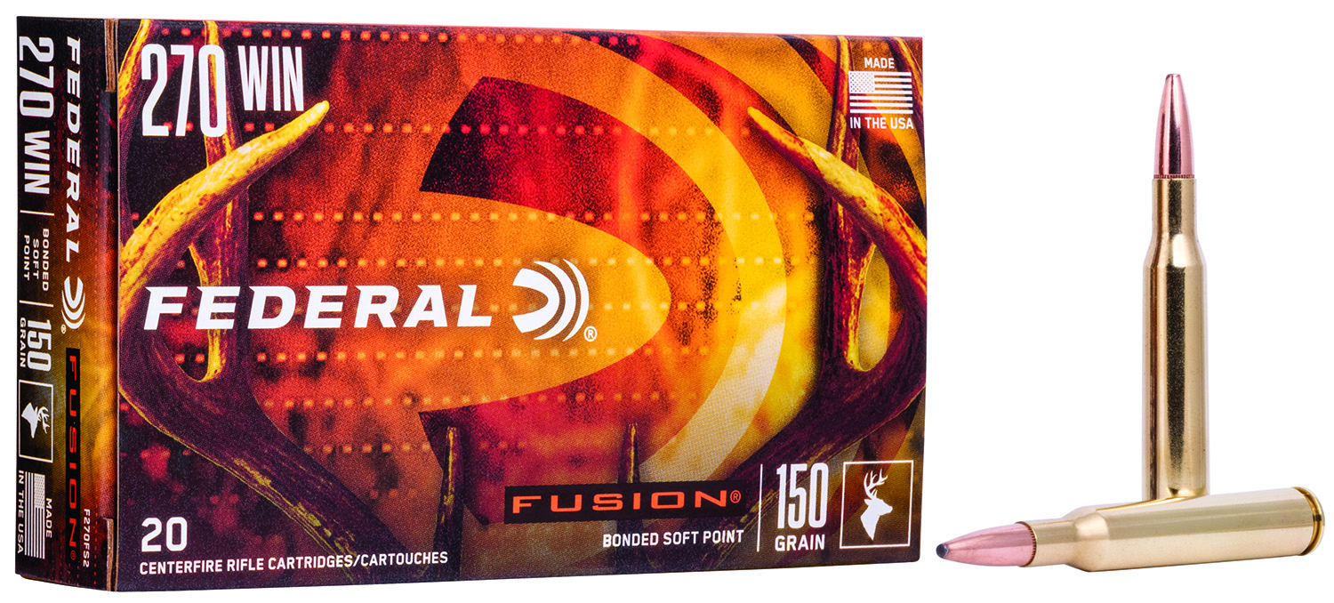 Federal Fusion 270 Winchester Brass Fusion Soft Point 150 Grain 20 Rounds