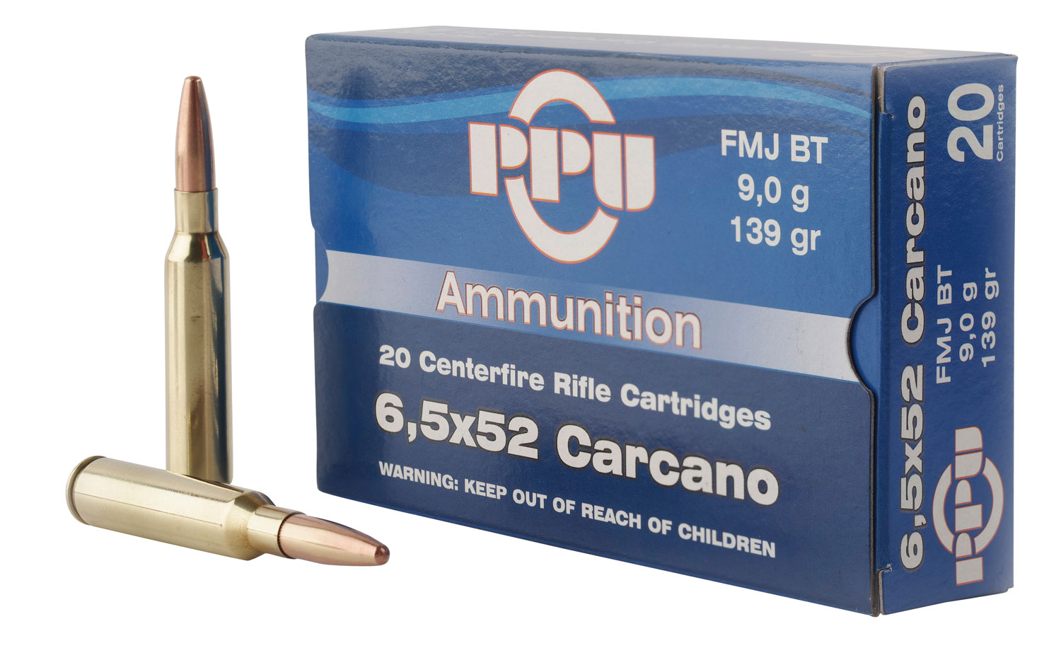 Prvi Partizan 6.5x52mm Carcano Brass FMJBT 139 Grain 20 Rounds
