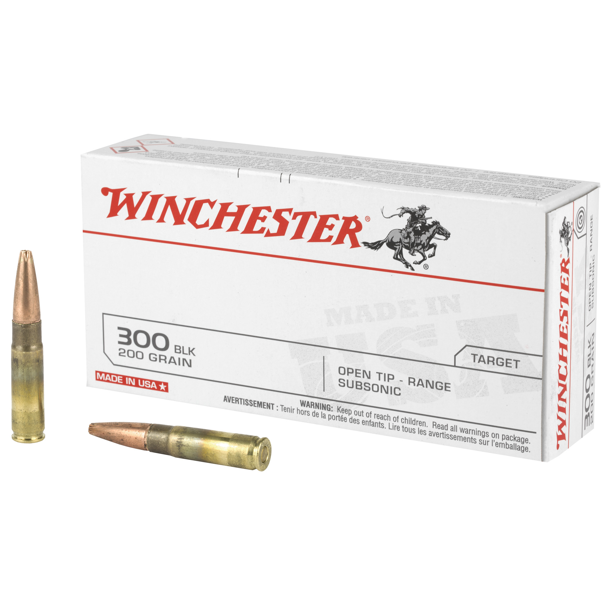Winchester USA 300 Blackout Brass OTR 200 Grain 20 Rounds