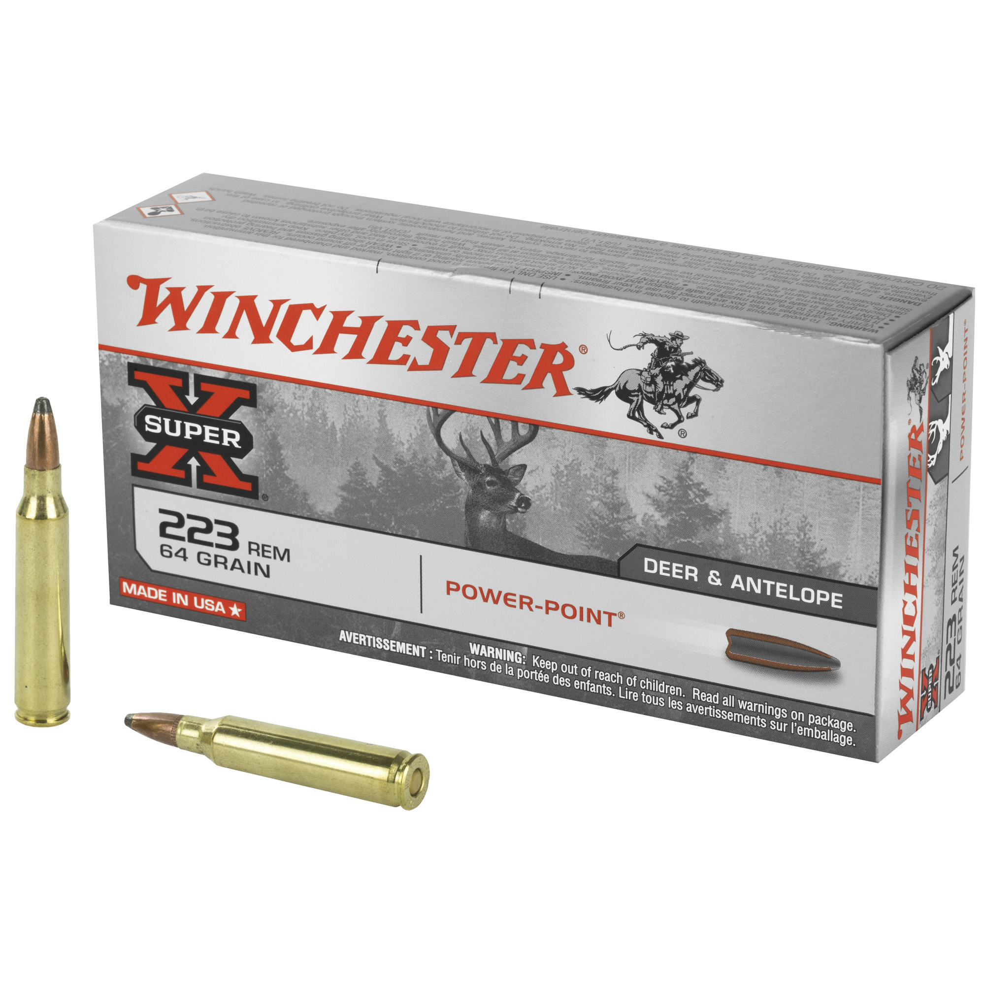 Winchester Super-X 223 Remington Brass PP 64 Grain 20 Rounds