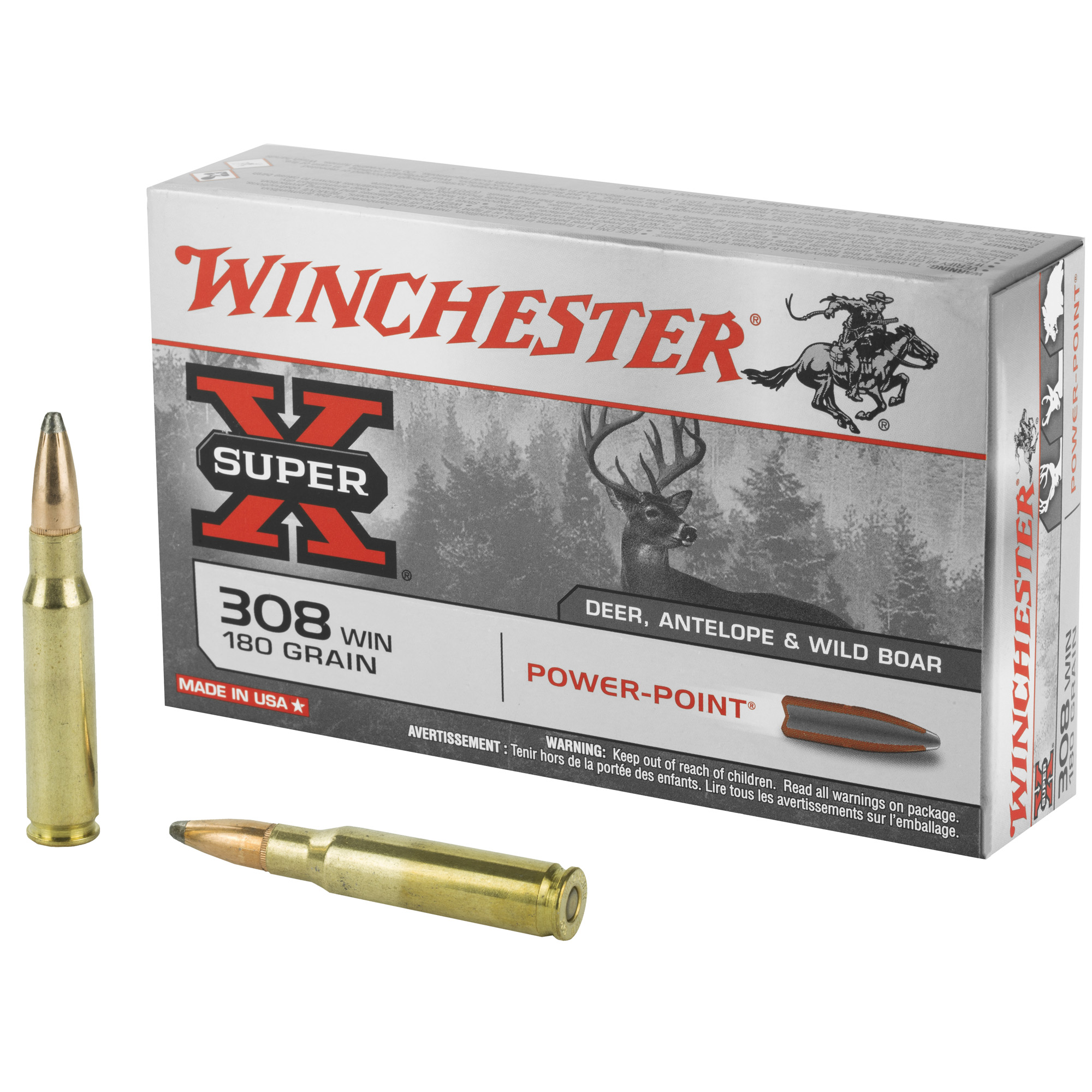 Winchester Super-X 308 Win Brass PP 180 Grain 20 Rounds