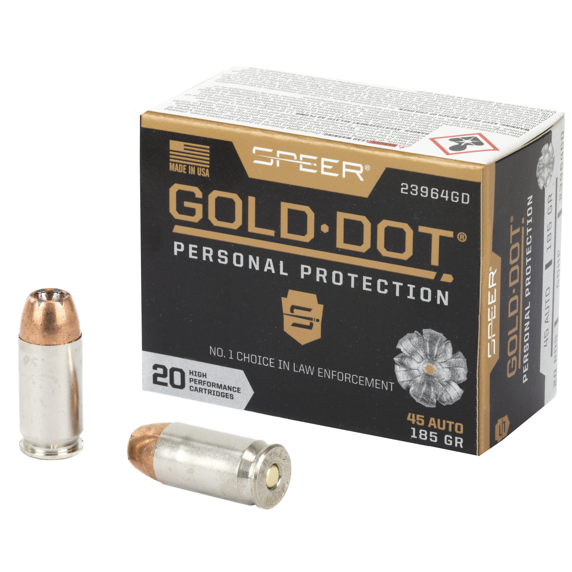 Speer Gold Dot 45 ACP 185 Grain JHP 20 rounds