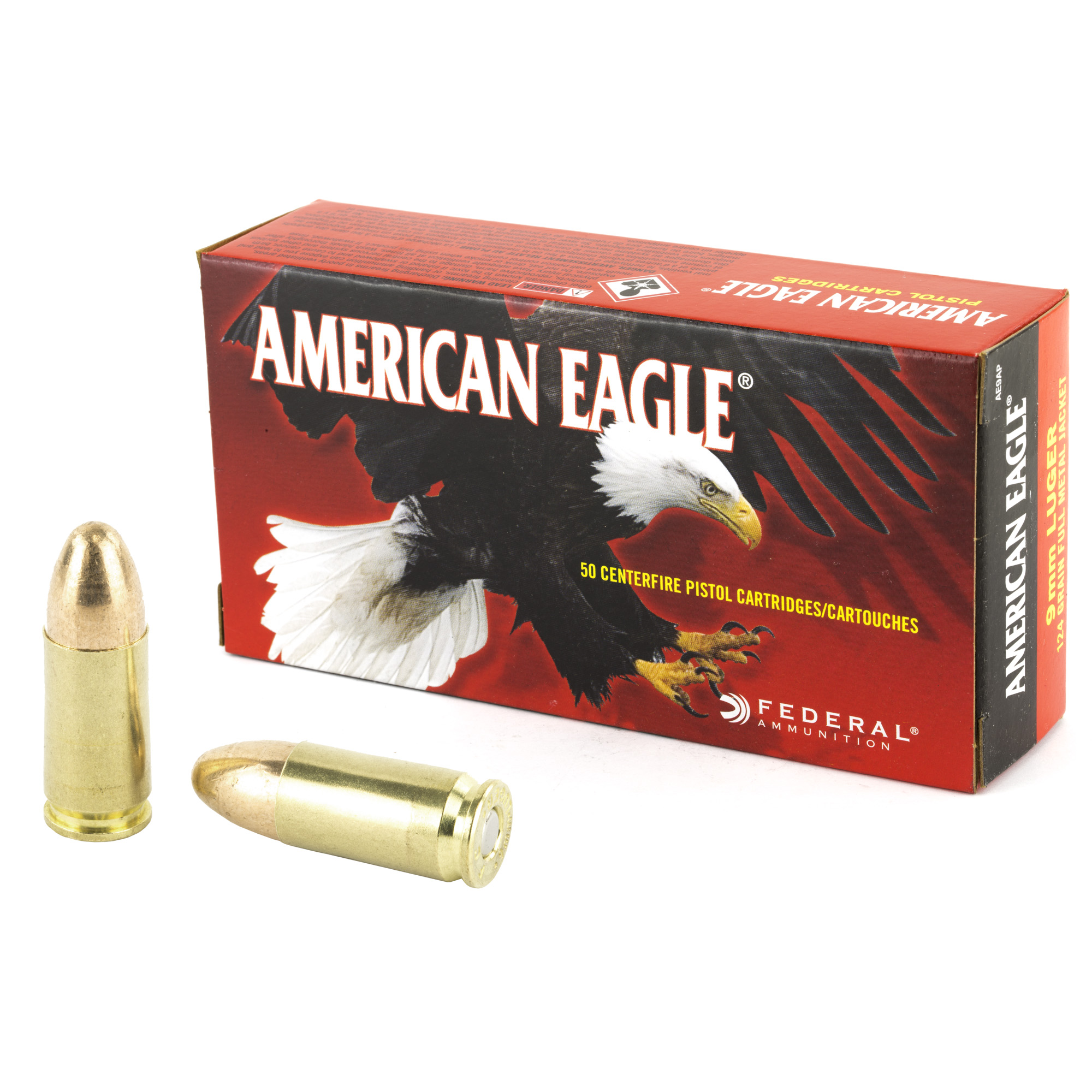 Federal American Eagle 9mm Luger 124 Grain FMJ 50 rounds