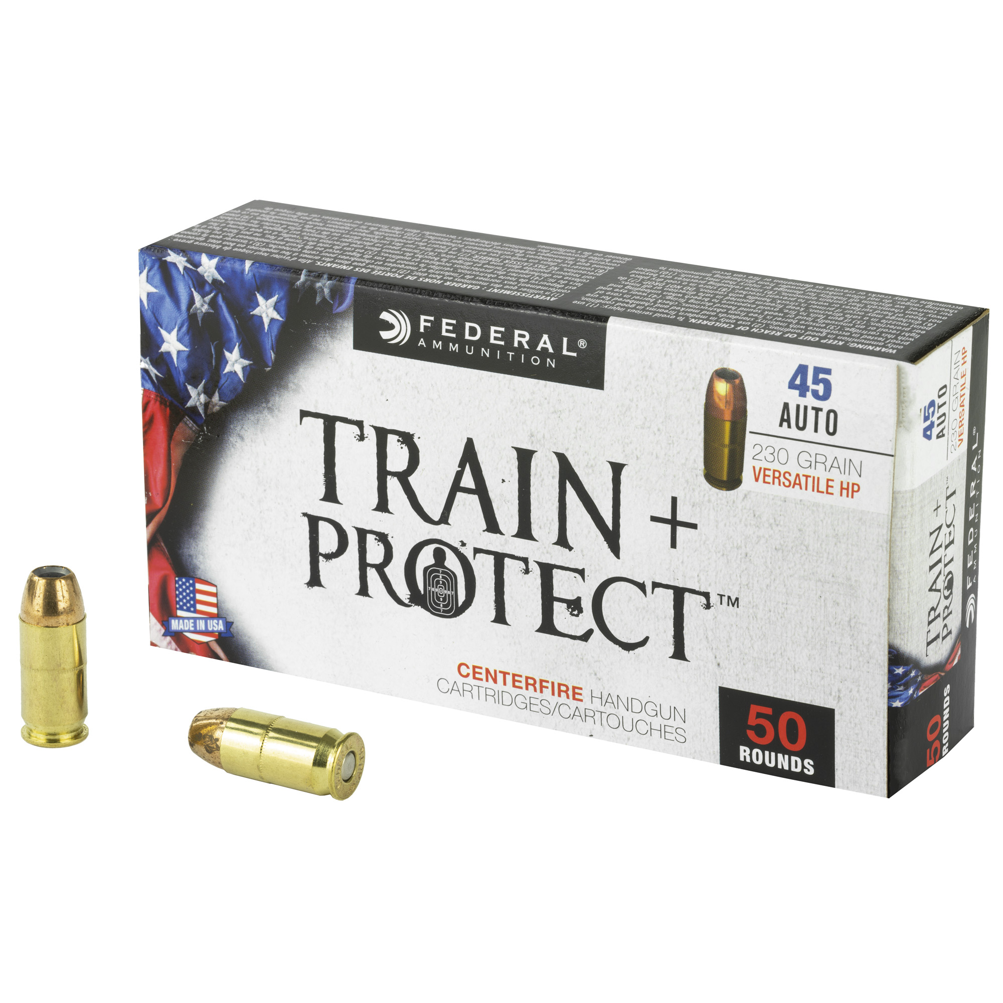 Federal Train+Protect 45 ACP 230 Grain JHP 50 rounds