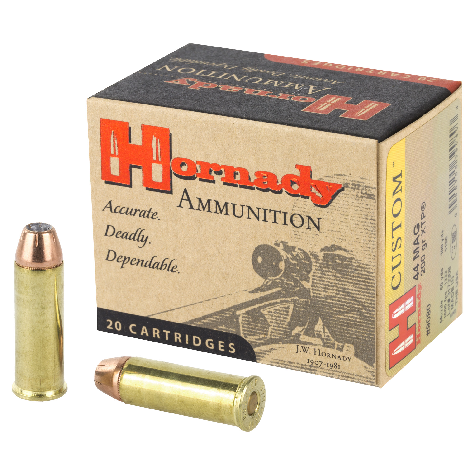 Hornady Custom 44 Rem Mag 200 Grain XTP JHP 20 rounds