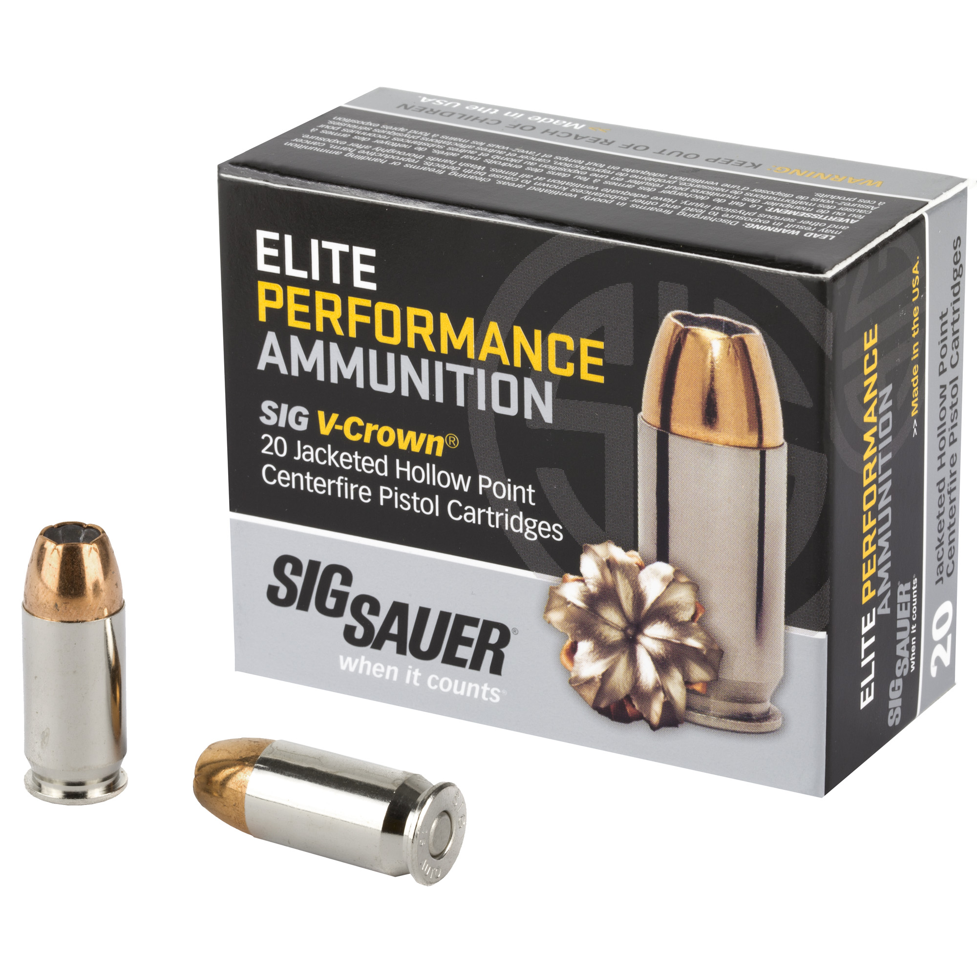 Sig Sauer Elite V-Crown 45 ACP 230 Grain JHP 20 rounds