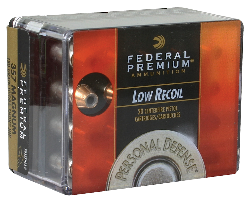Federal Premium Personal Defense Low Recoil 357 MAG Nickel Plated Brass JHP 130 Grain 20 Rounds