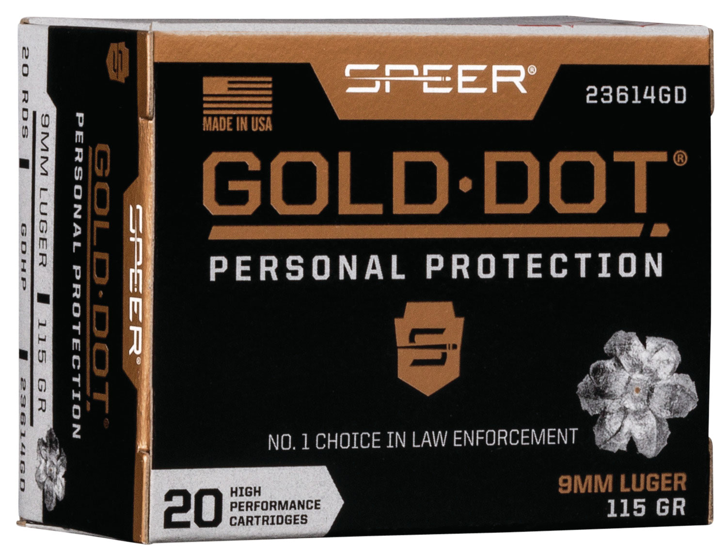 Speer Gold Dot Personal Protection 9mm Luger 115 Grain HP 20 rounds
