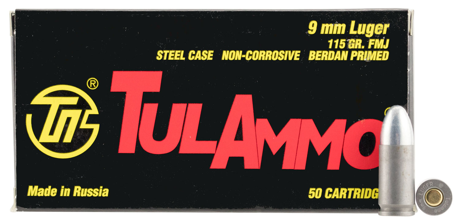 Tulammo Steel 9mm Luger 115 Grain FMJ 50 rounds
