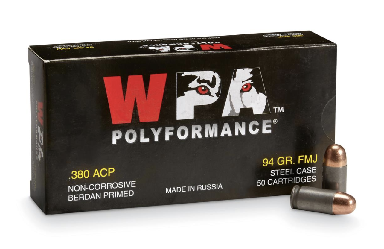 Wolf PolyFormance 380 ACP Steel FMJ 94 Grain Grain 50 Rounds