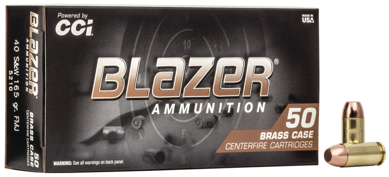 CCI Blazer Brass 40 S&W 165 Grain FMJ 50 Rounds