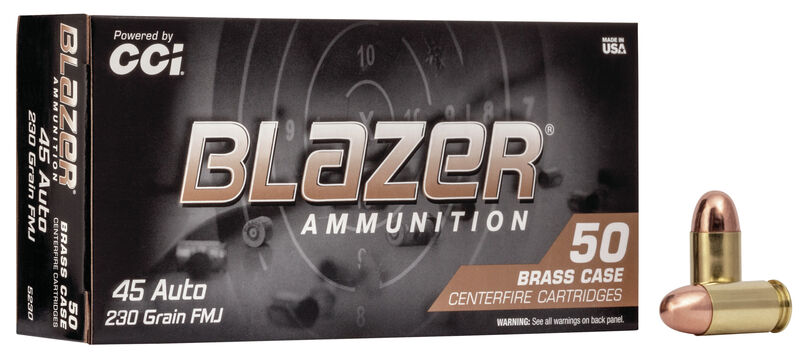 CCI Blazer 45 ACP Brass FMJ 230 Grain 50 Rounds