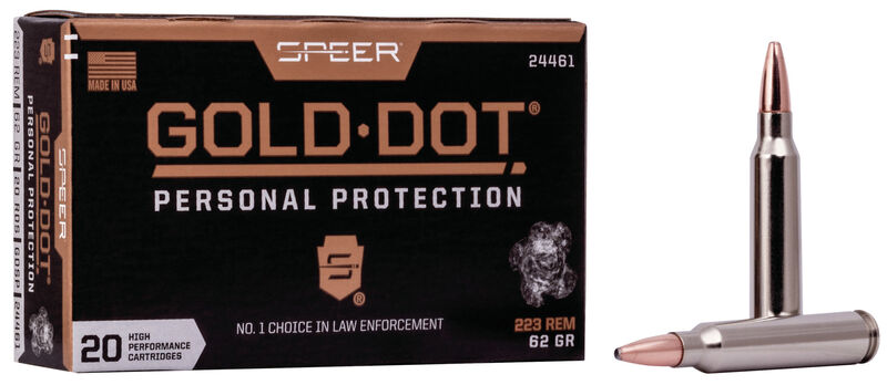 Speer Gold DOT 223 Remington Nickel Plated Brass SP 62 Grain 20 Rounds