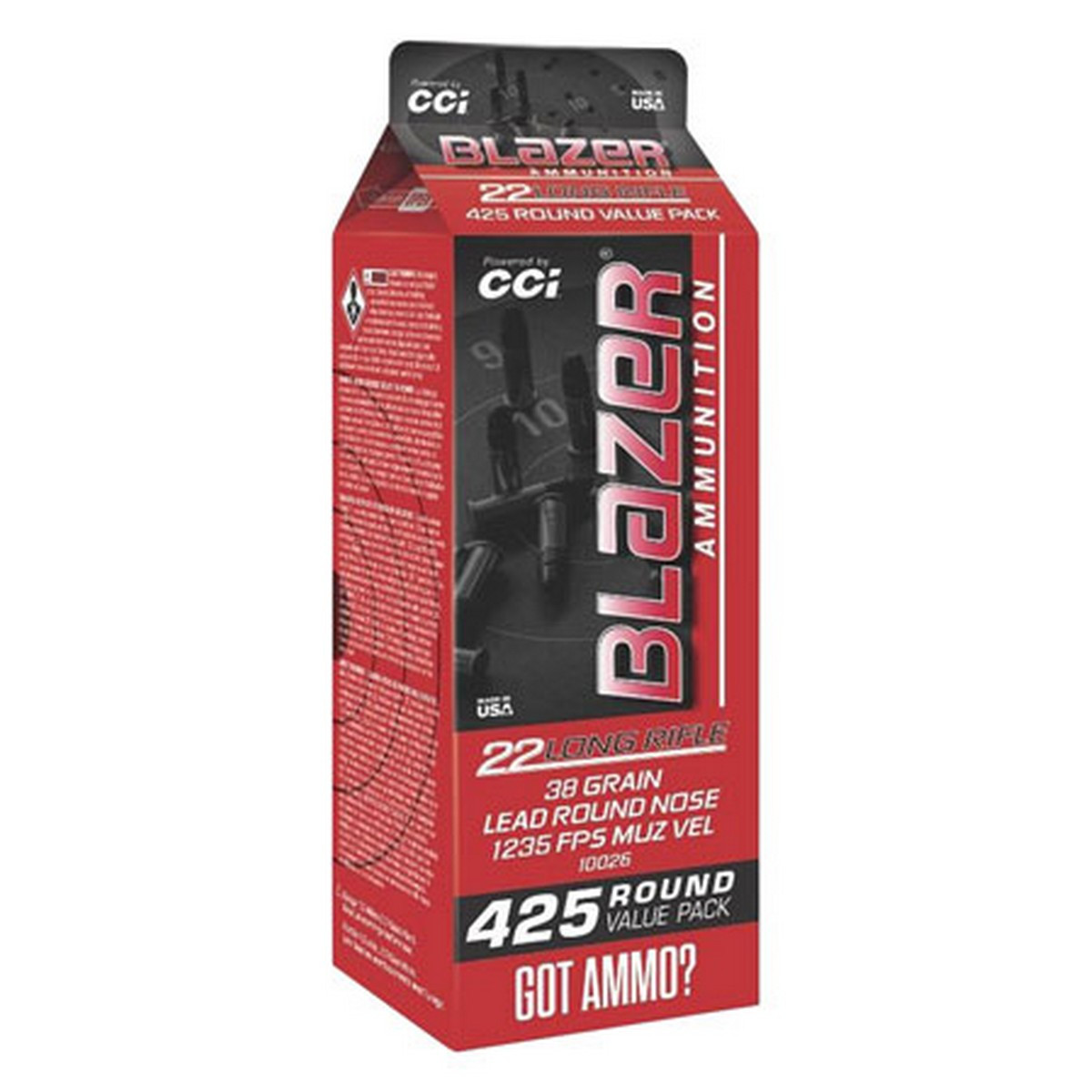 CCI Blazer 22 Long Rifle Brass LRN 38 Grain 425 Rounds