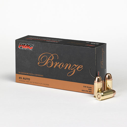 PMC Bronze 45 ACP Brass FMJ 230 Grain 50 Rounds