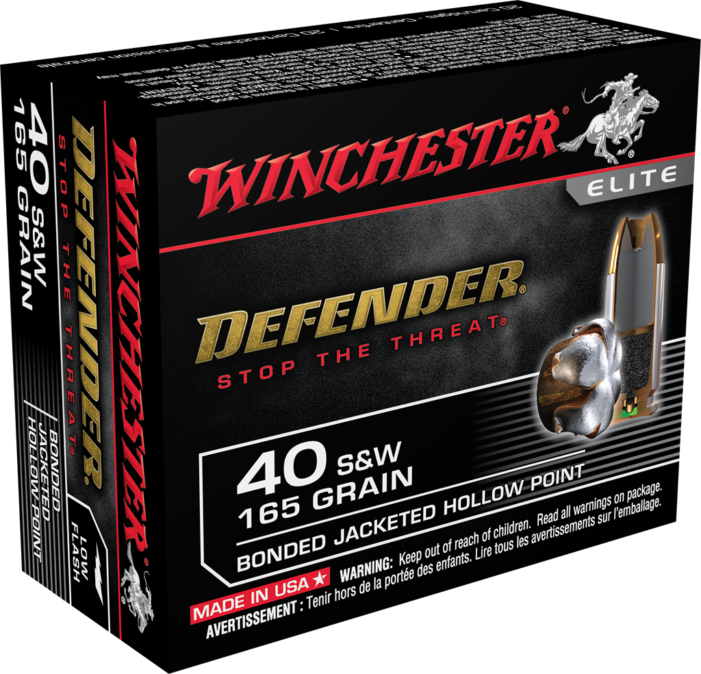 Winchester 40 S&W Nickel Plated Brass BJHP 165 Grain 20 Rounds