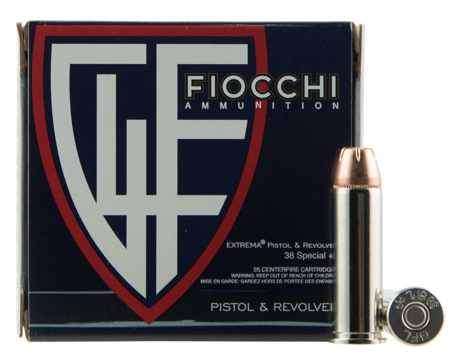 Fiocchi Extrema 38 Special +P Brass HP 125 Grain 25 Rounds