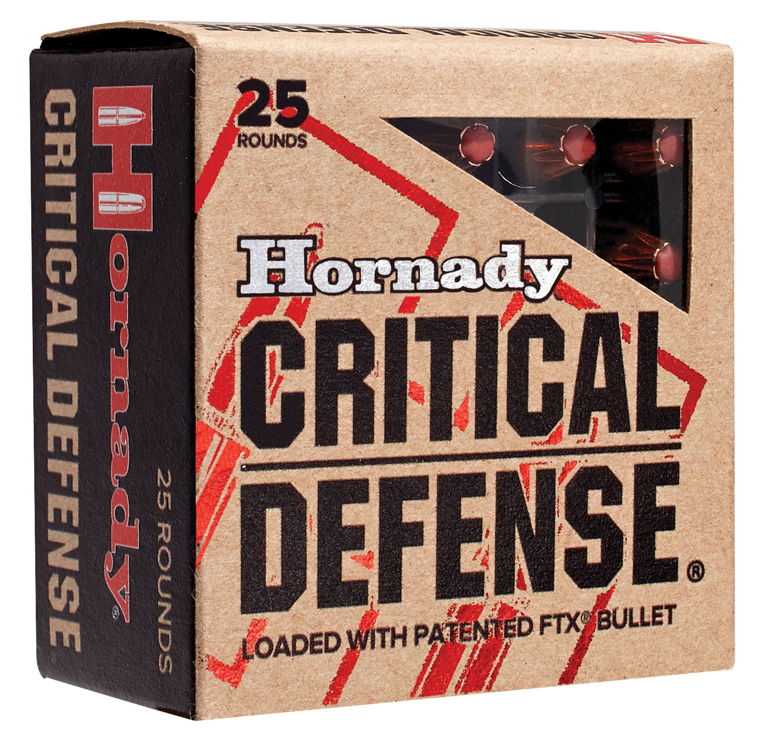 Hornady Critical Defense 380 ACP Nickel Plated Brass FTE 90 Grain 25 Rounds
