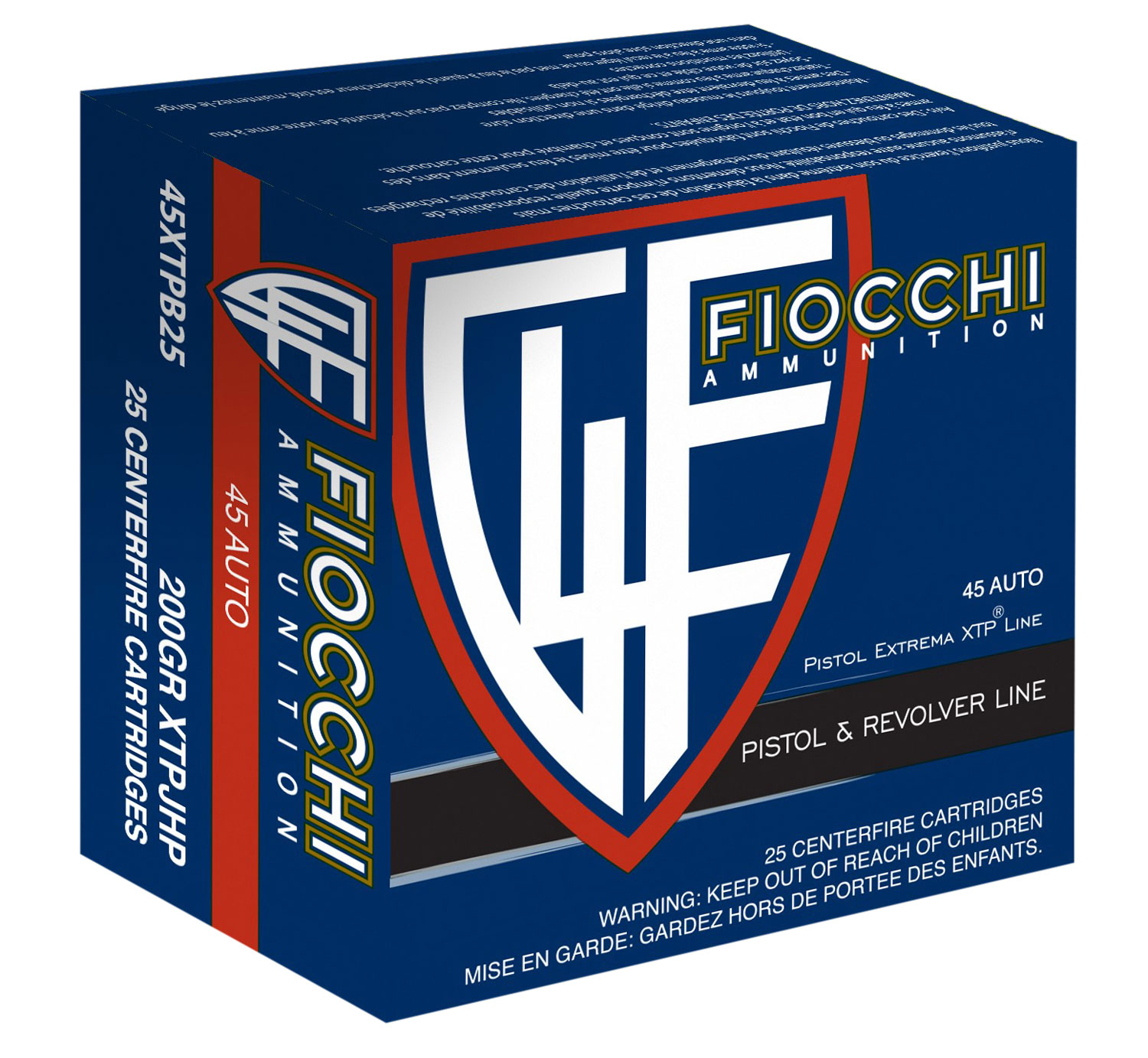 Fiocchi Extrema 45 ACP Brass HP 200 Grain 25 Rounds