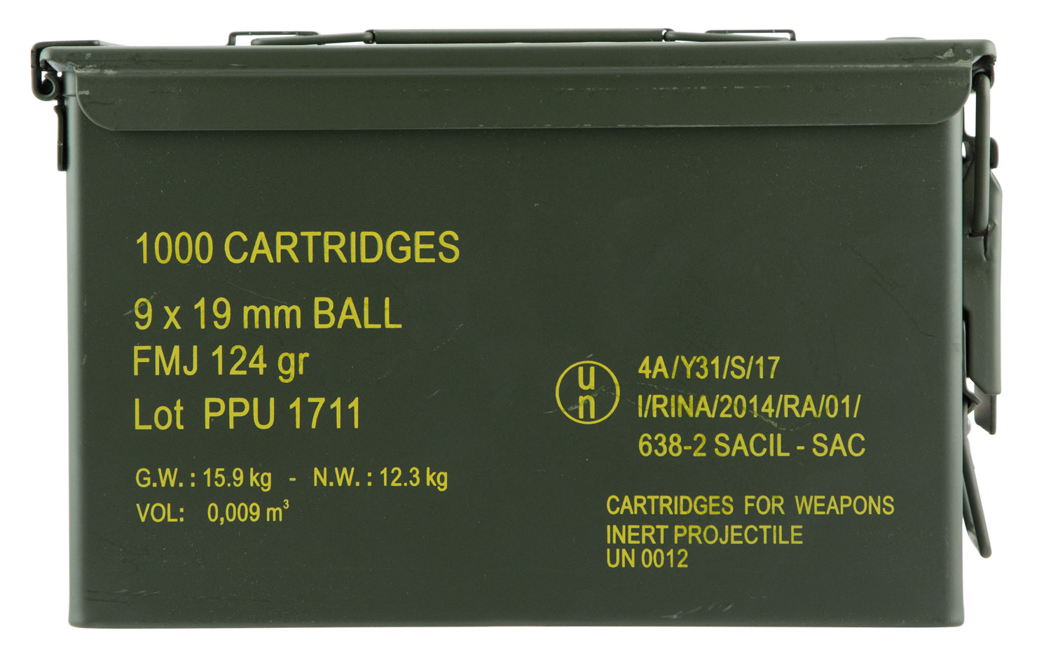 Prvi Partizan Mil-Spec 9mm Luger Brass FMJ 124 Grain 1000 Rounds