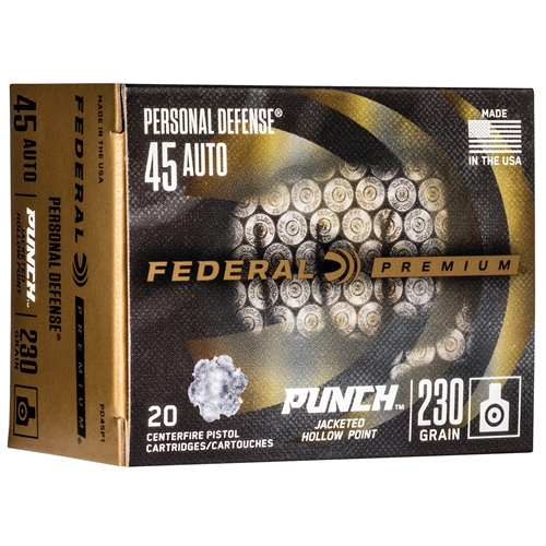 Federal Premium Punch 45 ACP Brass JHP 230 Grain 20 Rounds