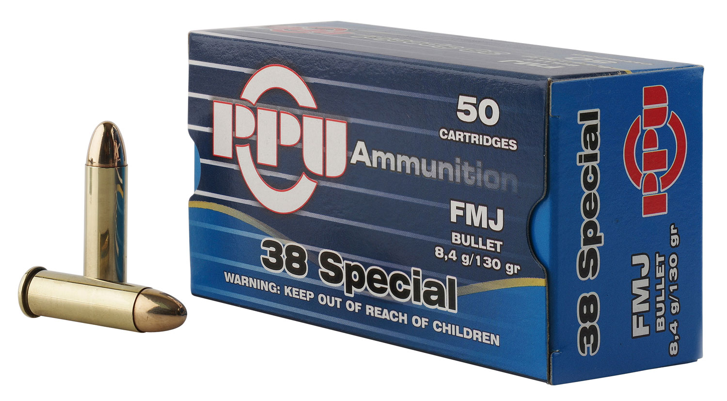 Prvi Partizan 38 Special Brass FMJ 130 Grain 50 Rounds