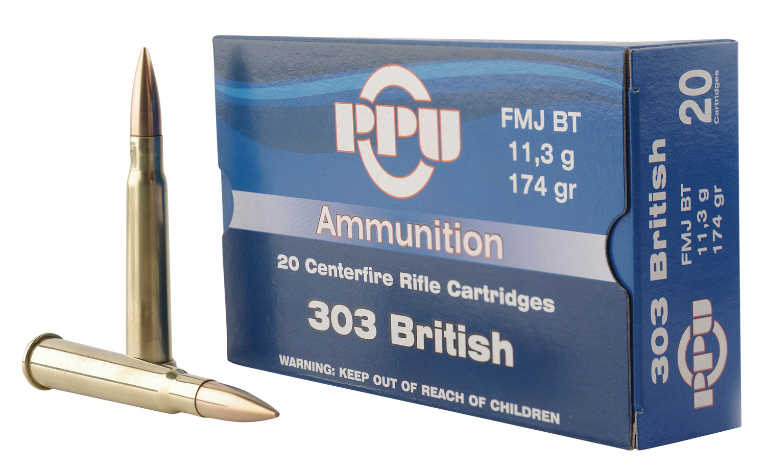 Prvi Partizan 303 British Brass FMJBT 174 Grain 20 Rounds