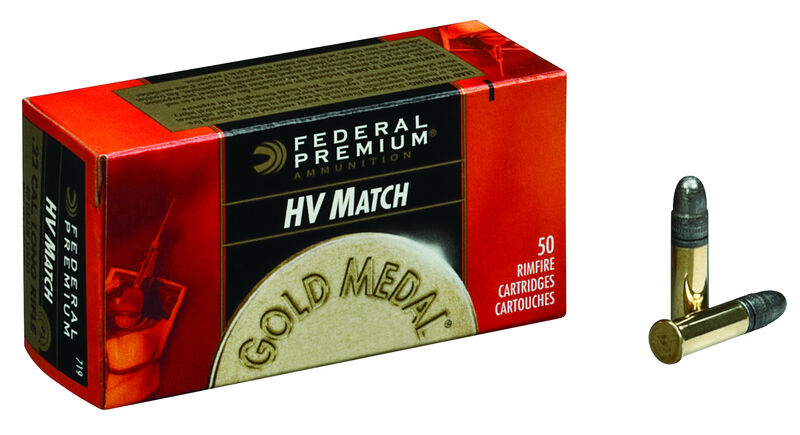 Federal Gold Medal HV Match .22LR Brass LRN 40 Grain 50 Rounds