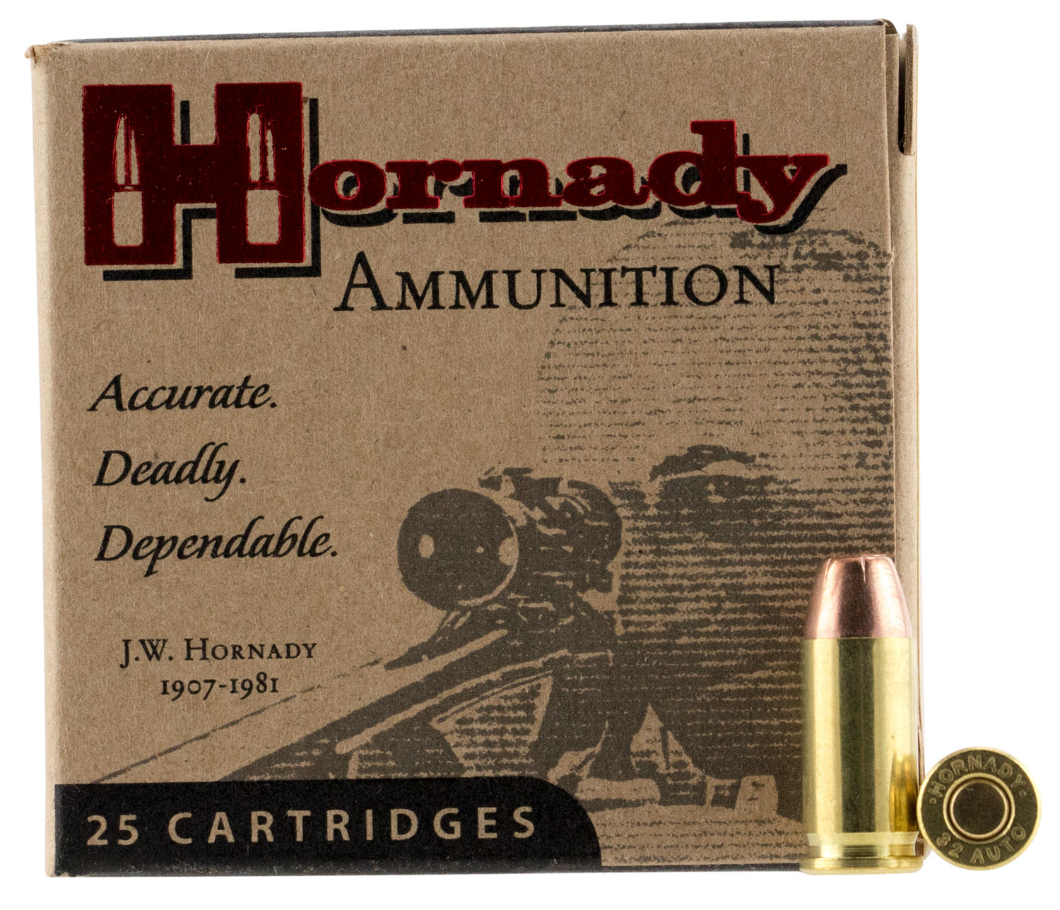 Hornady Custom 32 ACP Brass XTPJHP 60 Grain 25 Rounds