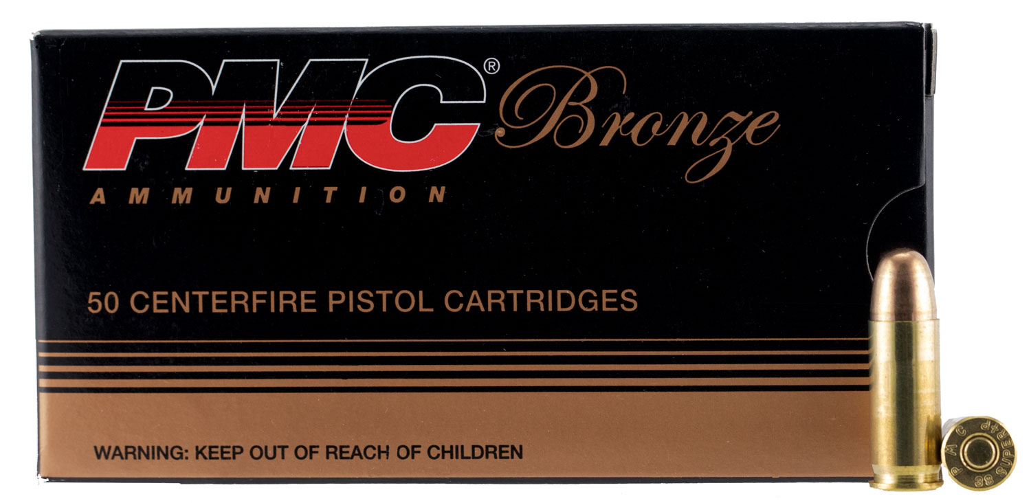 PMC Bronze 38 Super +P Brass FMJ 130 Grain 50 Rounds