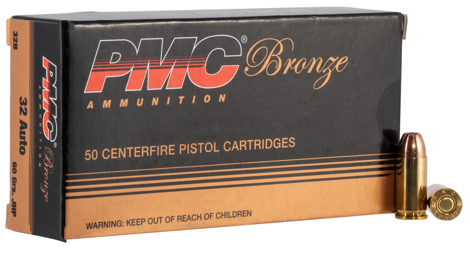 PMC Bronze 32 ACP Brass JHP 60 Grain 50 Rounds