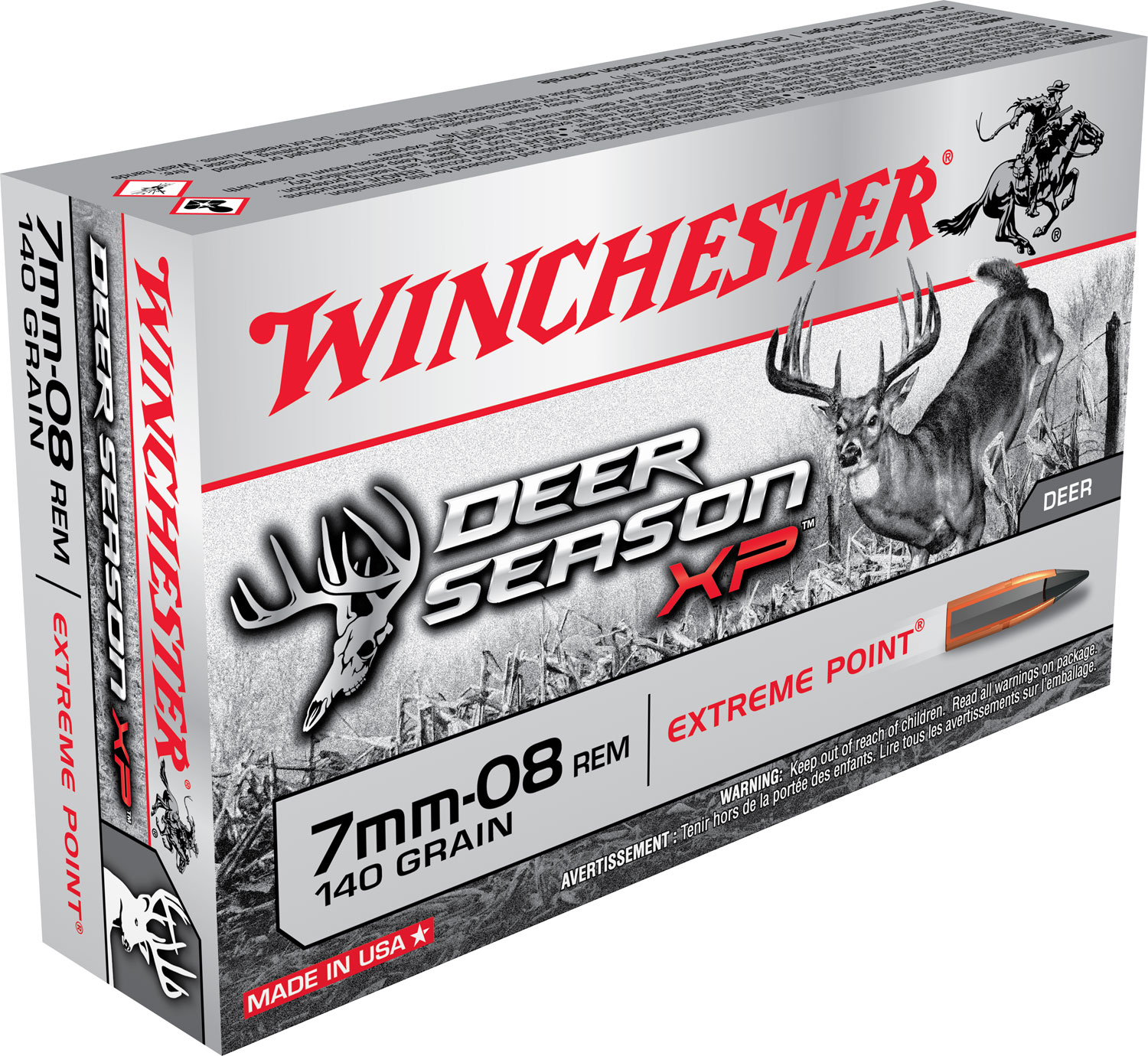Winchester Deer Season XP 7mm-08 Rem Brass EP 140 Grain 20 Rounds