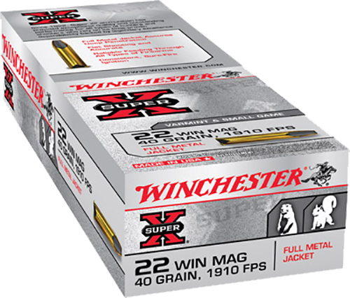 Winchester Super-X 22 WMR Brass FMJ 40 Grain 50 Rounds