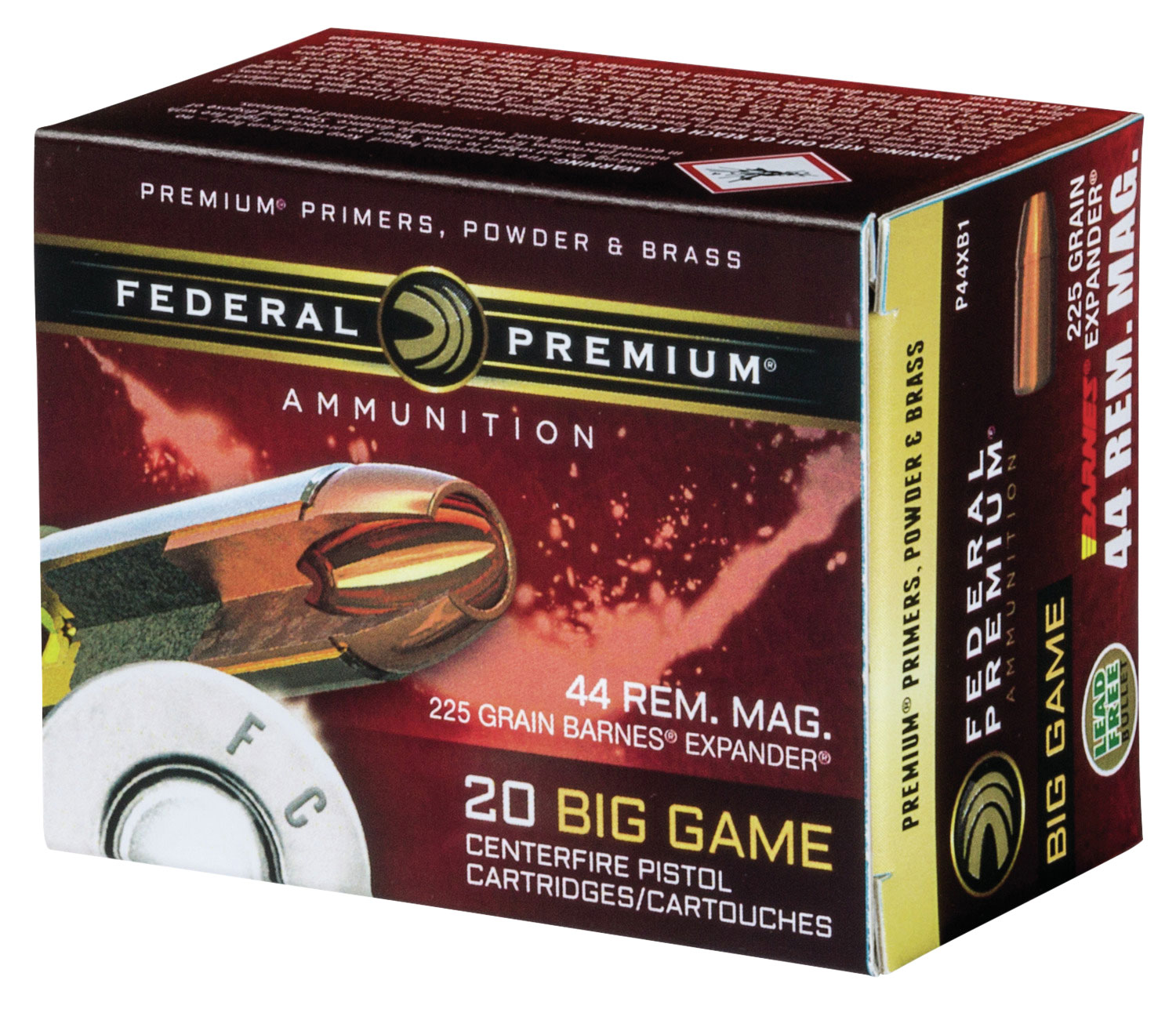 Federal Premium 44 Rem Mag Brass BEBRX 225 Grain 20 Rounds