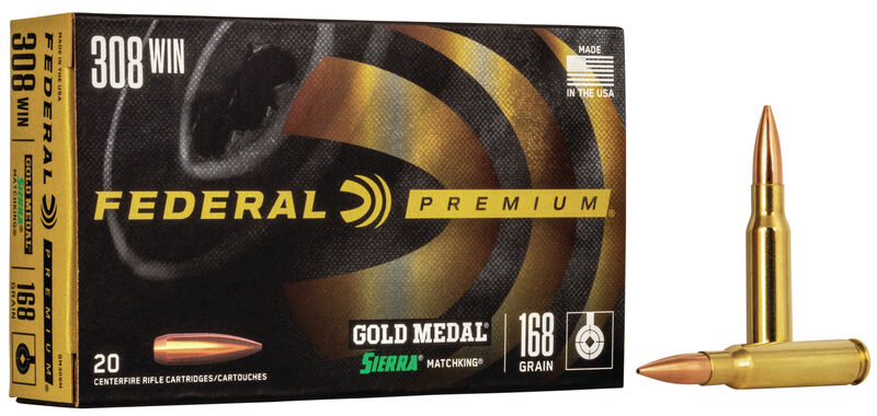 Federal Gold Medal 308 Win Brass BTHP 168 Grain 20 Rounds