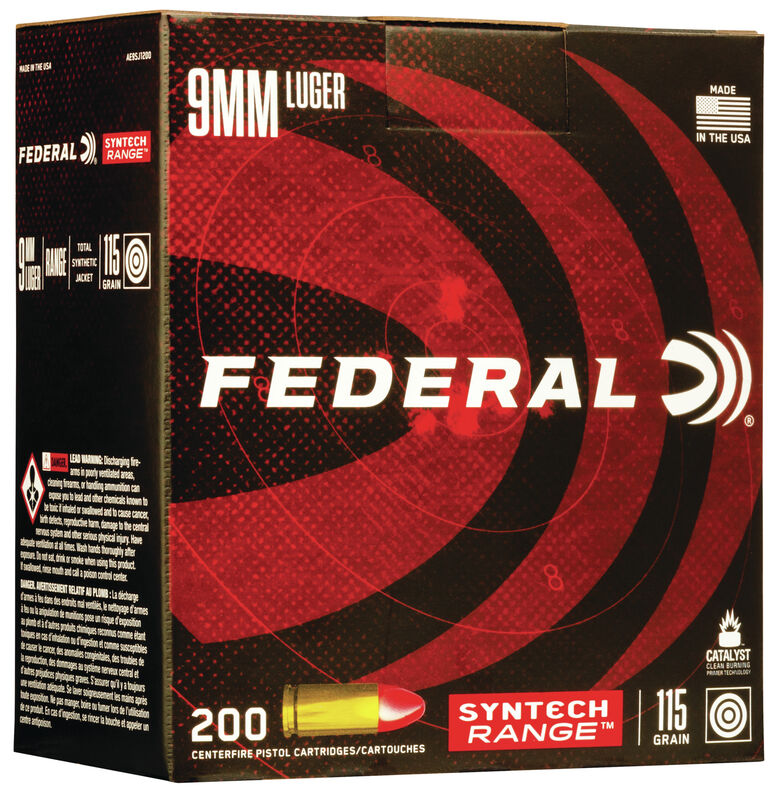 Federal American Eagle 9MM Luger Brass TSJ 115 Grain 200 Rounds
