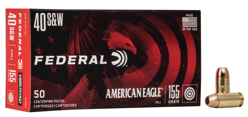 Federal American Eagle 40 S&W Brass FMJ 155 Grain 50 Rounds