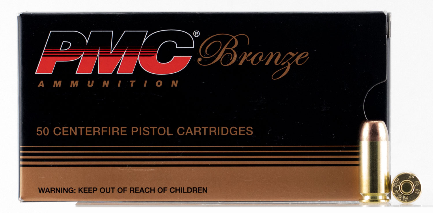 PMC Bronze 40 S&W Brass FMJ 165 Grain 50 Rounds