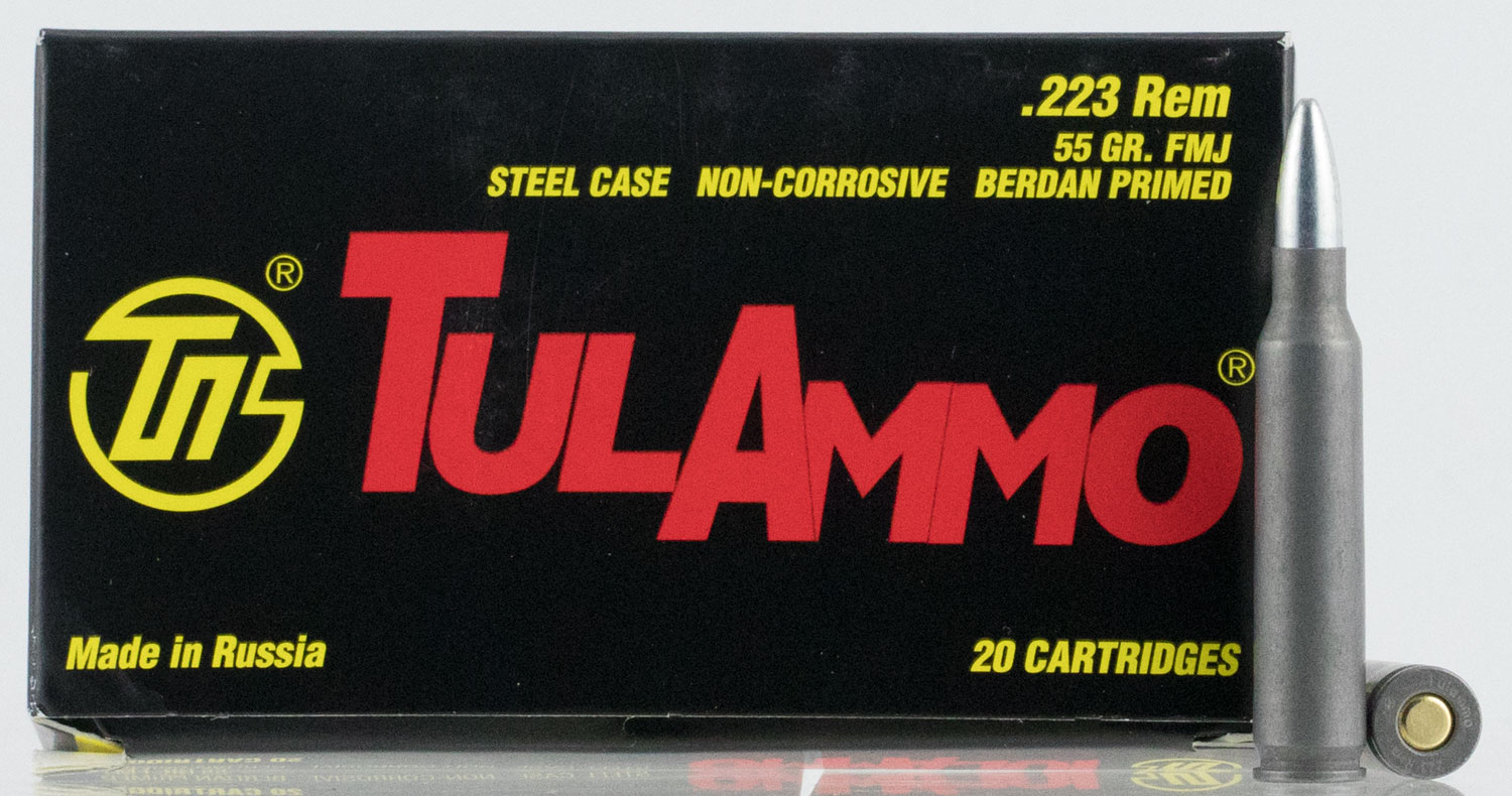 Tulammo 223 Remington Steel FMJ 55 Grain 20 Rounds