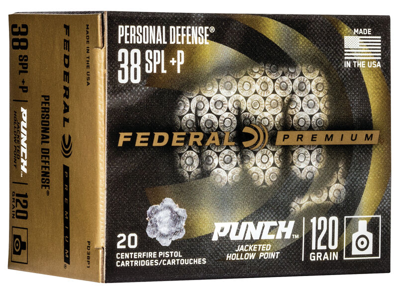 Federal Premium Punch 38 Special+P Brass JHP 120 Grain 20 Rounds