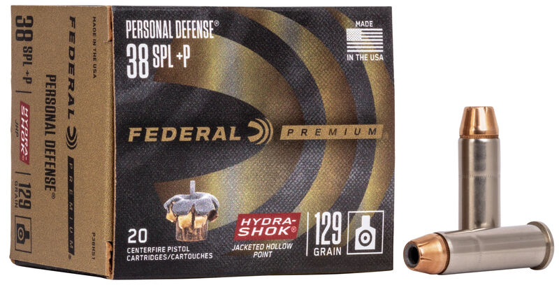 Federal Premium Personal Defense 38 Special+P Nickel Plated Brass JHP 129 Grain 20 Rounds