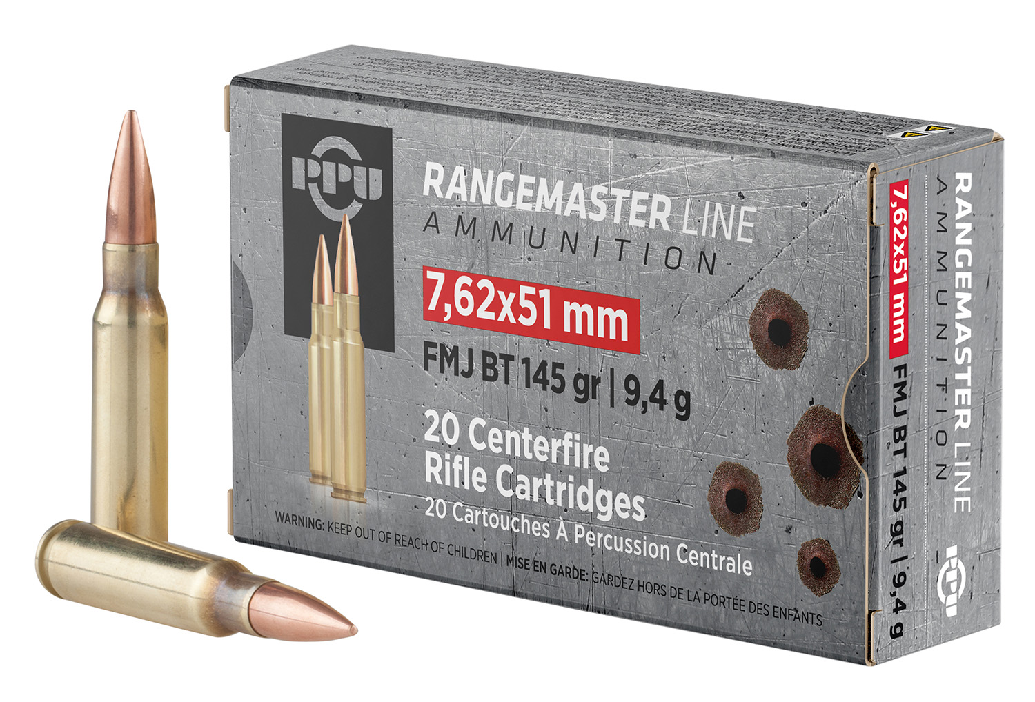 Prvi Partizan Rangemaster 7.62x51mm NATO Brass FMJBT 145 Grain 20 Rounds
