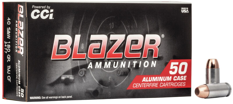 CCI Blazer Clean Fire 40 S&W Aluminum TMJ 180 Grain 50 Rounds