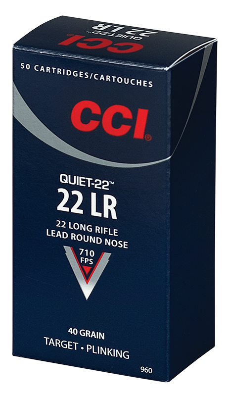 CCI Target & Plinking Quiet-22 LR .22LR Brass LRN 40 Grain 50 Rounds